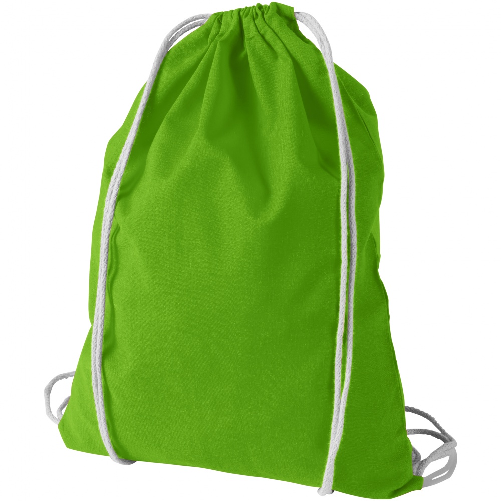 Logo trade corporate gifts image of: Oregon cotton premium rucksack, light green