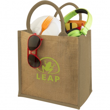 Logo trade promotional giveaways image of: Chennai jute gift tote, beige