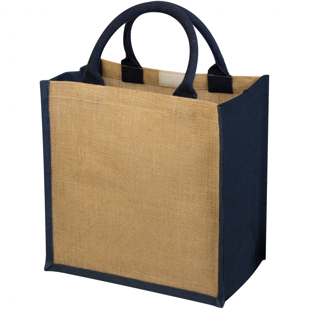 Logo trade advertising product photo of: Chennai jute gift tote, dark blue