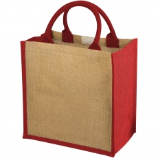 Chennai jute gift tote, red