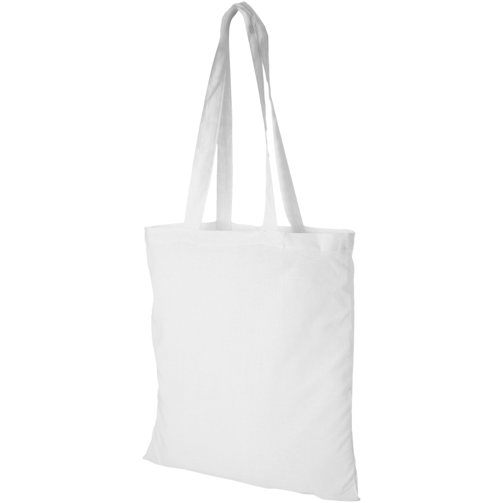 Logo trade promotional giveaways picture of: Madras Cotton Tote, white