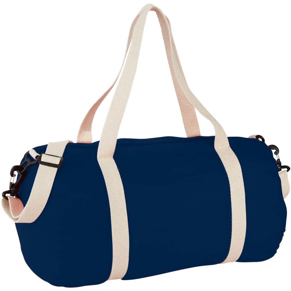 Logo trade promotional products picture of: Cochichuate cotton barrel duffel bag, navy