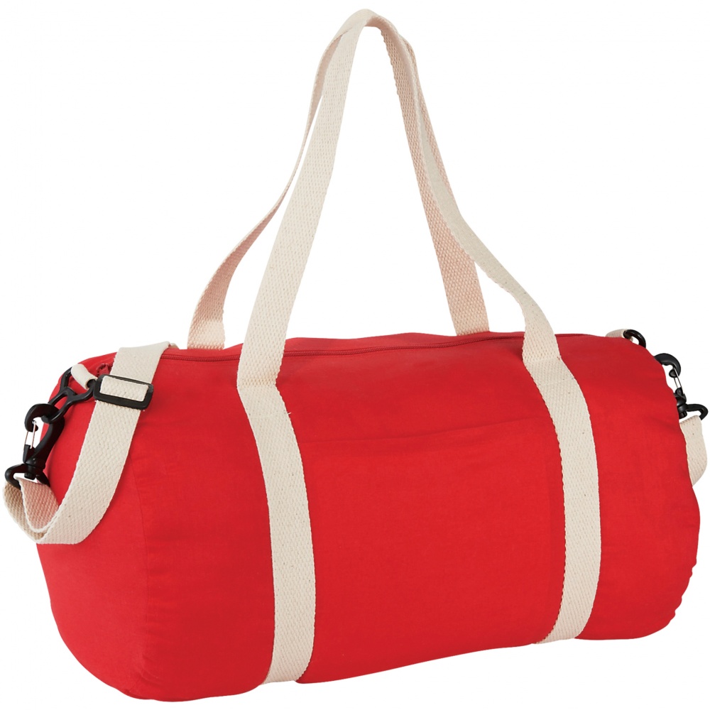 Logo trade business gift photo of: Cochichuate cotton barrel duffel bag, red