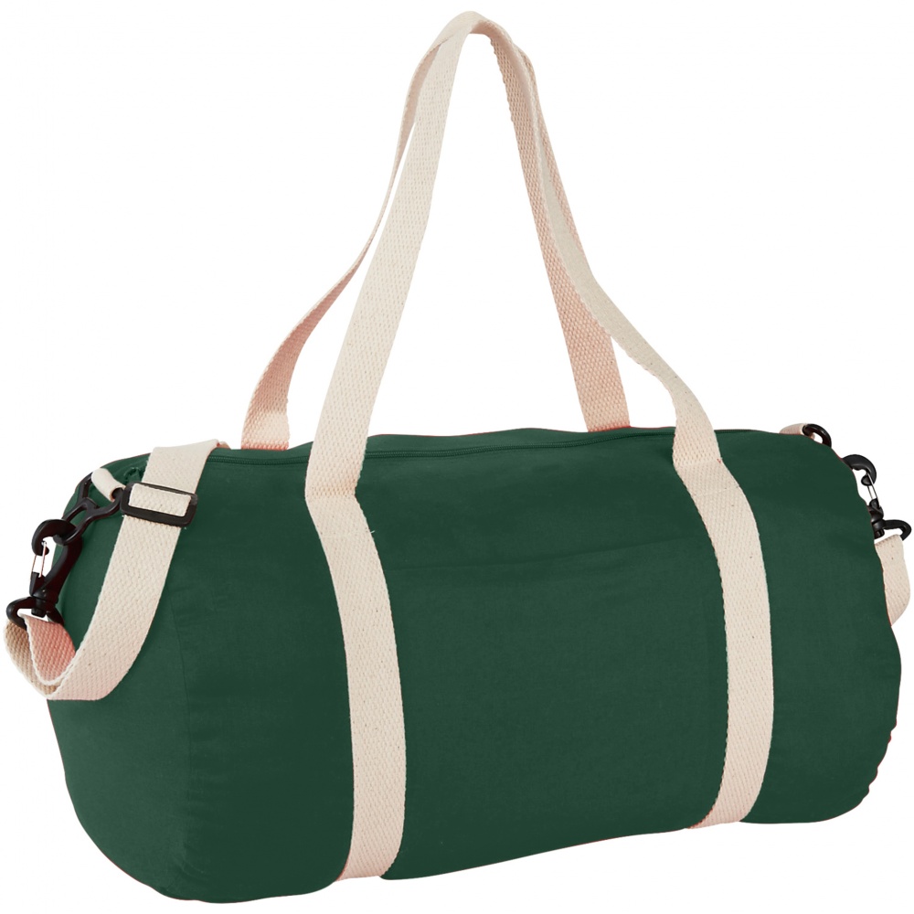 Logo trade corporate gift photo of: Cochichuate cotton barrel duffel bag, forest green