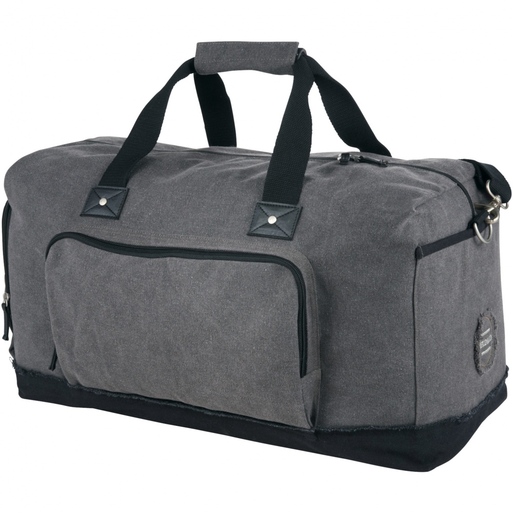 Logo trade advertising products picture of: Hudson weekend travel duffel bag, heather grey