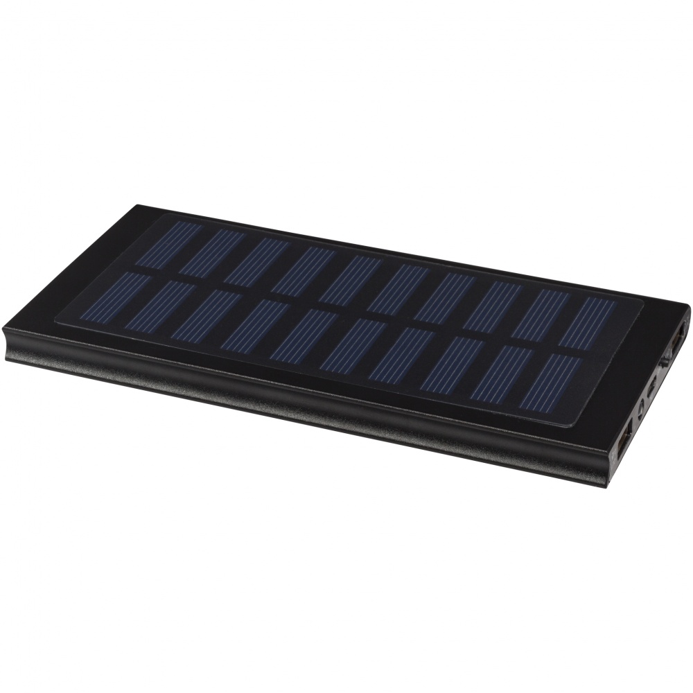 Logo trade promotional products image of: Stellar 8000 mAh Solar Power Bank, black