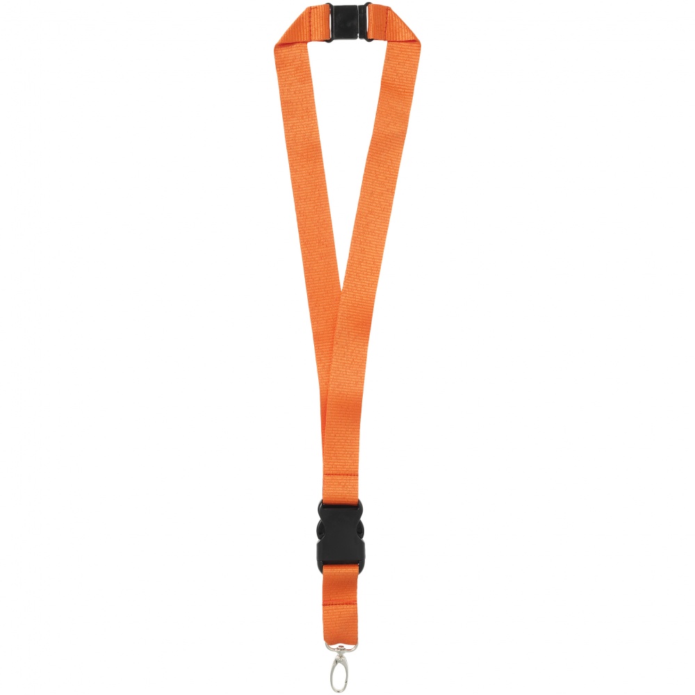 Logo trade promotional giveaway photo of: Yogi lanyard with detachable buckle, orange