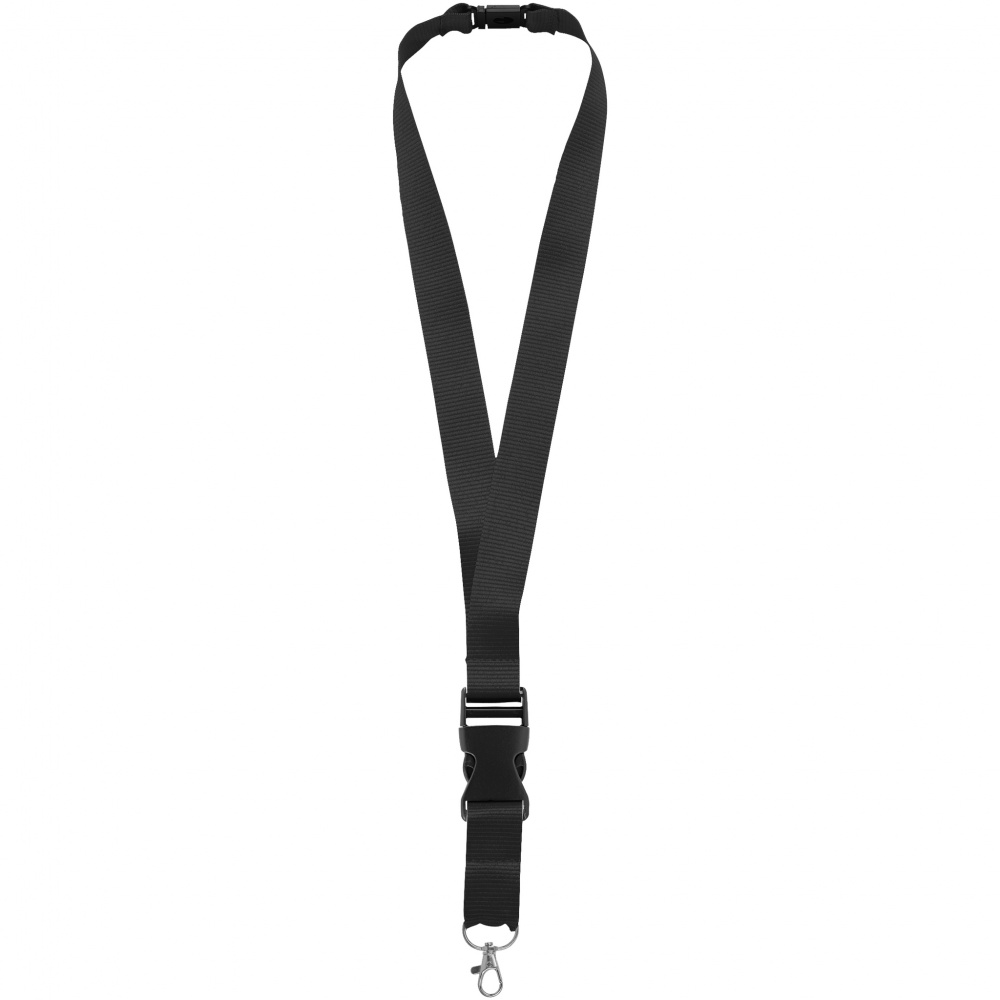 Logotrade advertising product picture of: Yogi lanyard with detachable buckle, black