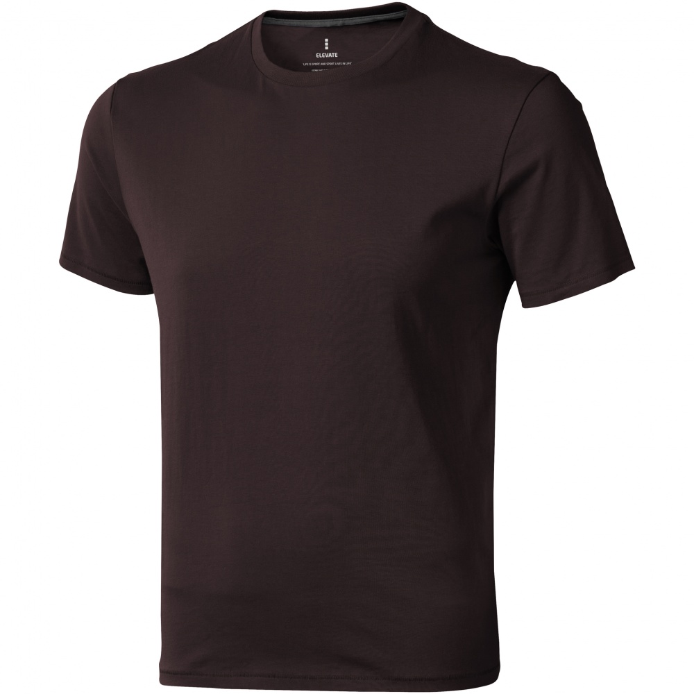 Logo trade corporate gifts image of: Nanaimo short sleeve T-Shirt, dark brown