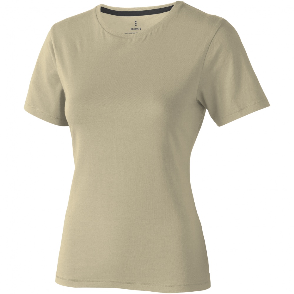 Logo trade advertising products picture of: Nanaimo short sleeve ladies T-shirt, beige