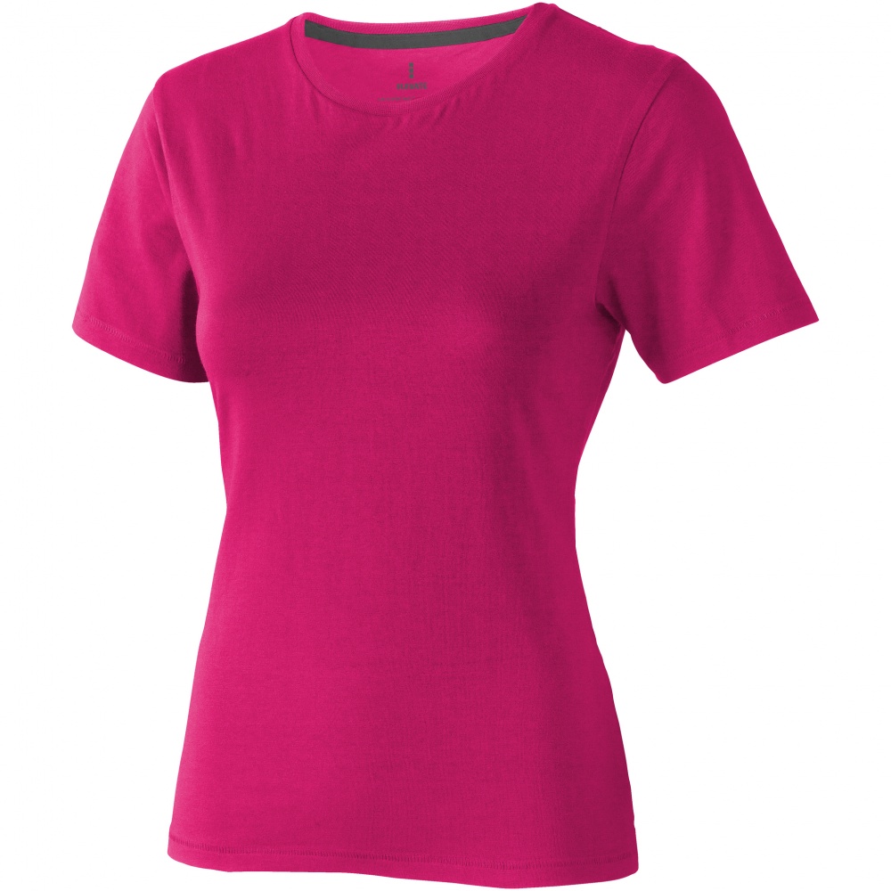 Logo trade promotional giveaways image of: Nanaimo short sleeve ladies T-shirt, pink