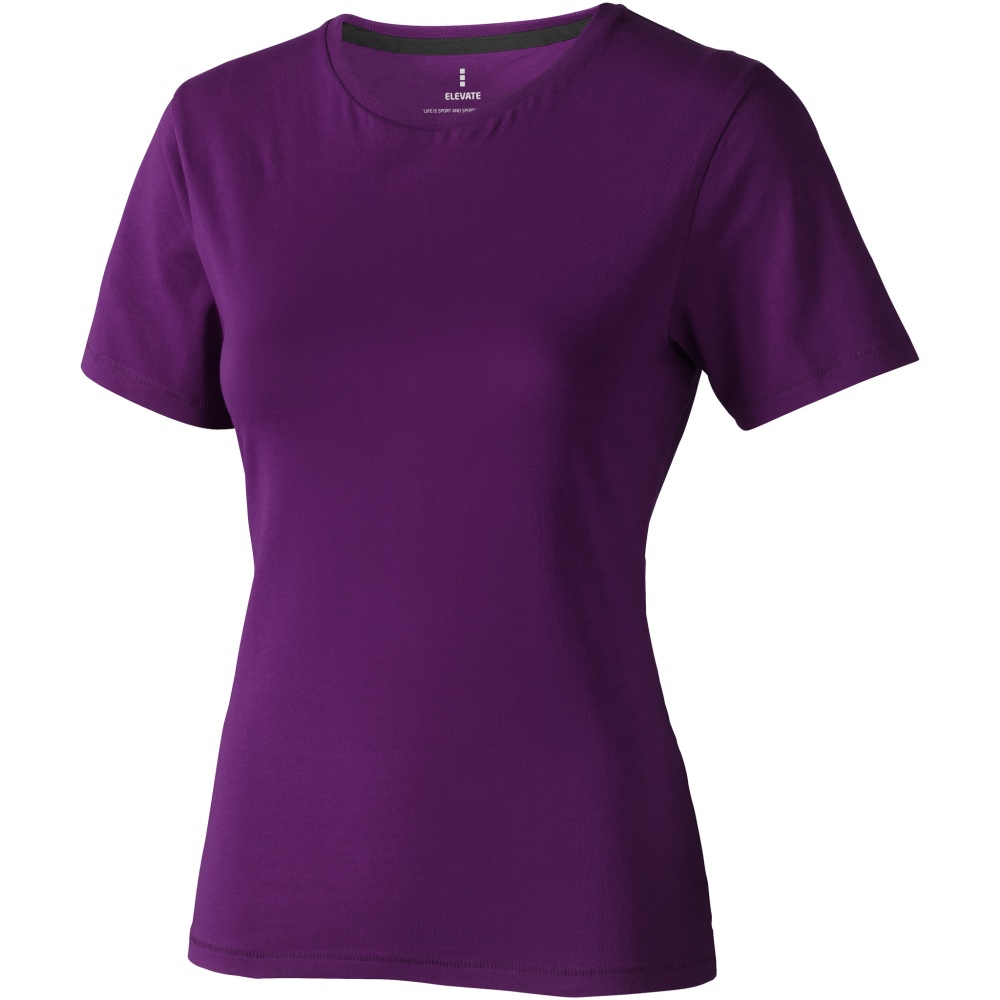 Logo trade promotional giveaways image of: Nanaimo short sleeve ladies T-shirt, purple