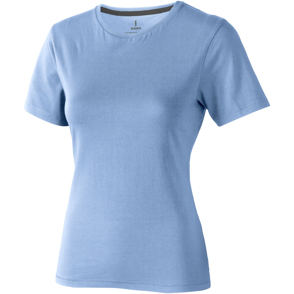 Logo trade promotional gift photo of: Nanaimo short sleeve ladies T-shirt, light blue