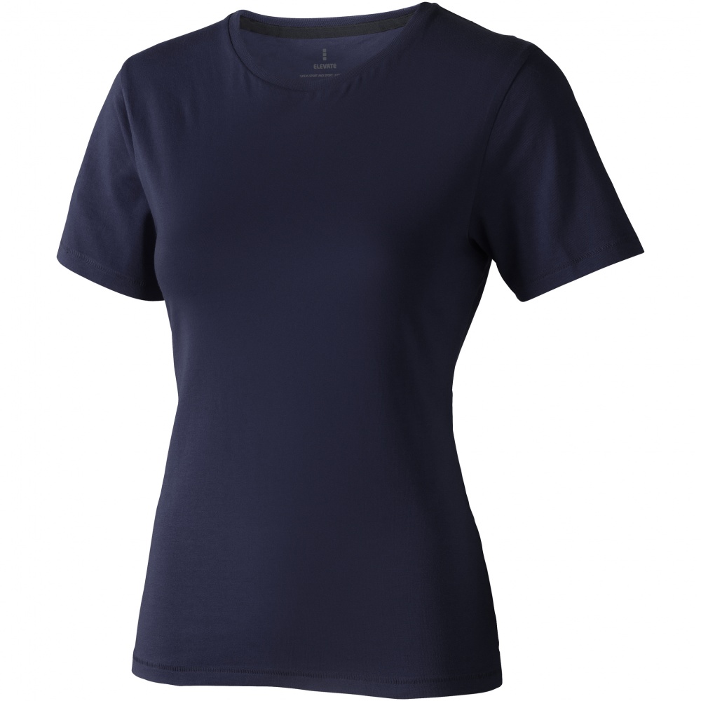 Logotrade corporate gift image of: Nanaimo short sleeve ladies T-shirt, navy