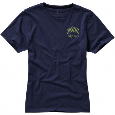 Logo trade corporate gifts picture of: Nanaimo short sleeve ladies T-shirt, navy