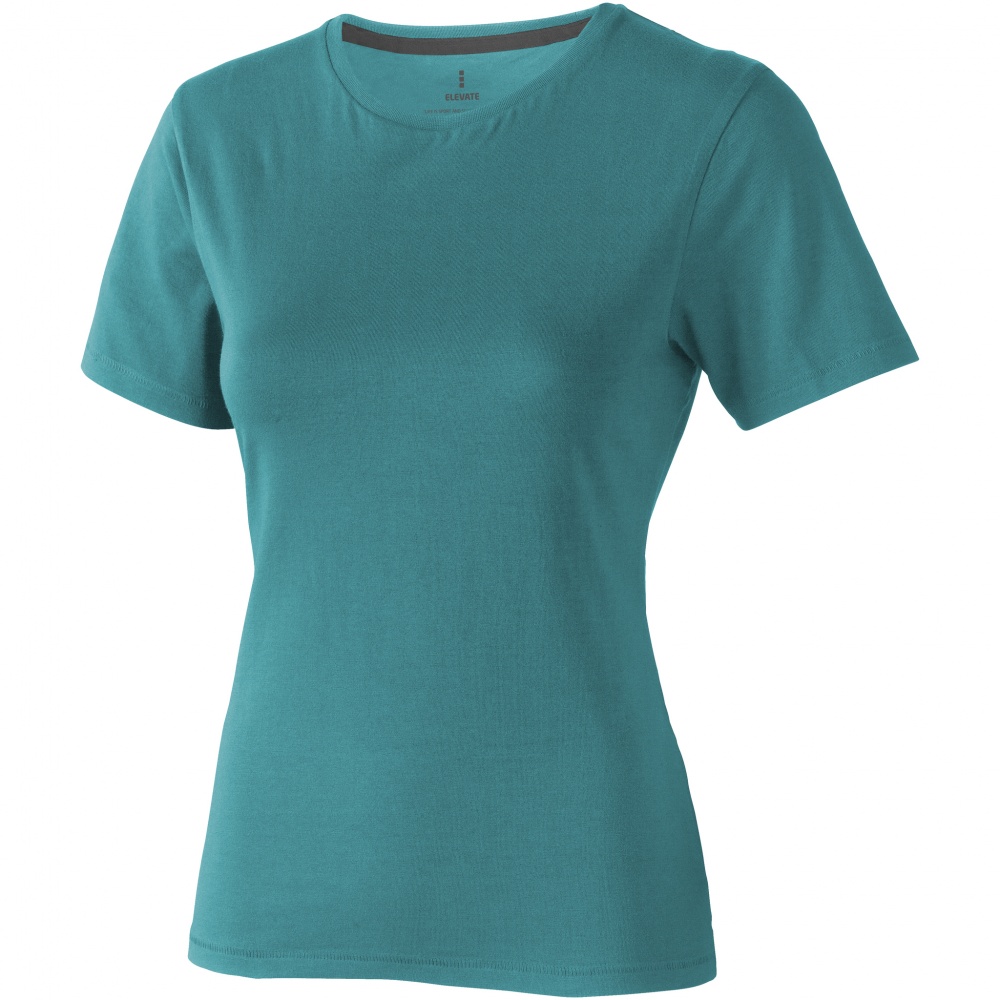 Logo trade promotional giveaways picture of: Nanaimo short sleeve ladies T-shirt, aqua blue