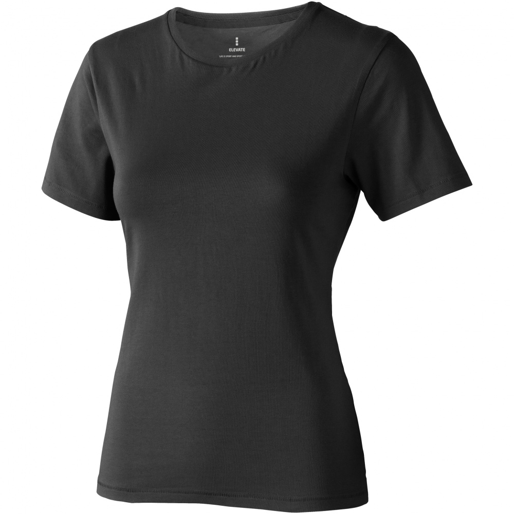 Logo trade promotional gifts image of: Nanaimo short sleeve ladies T-shirt, dark grey