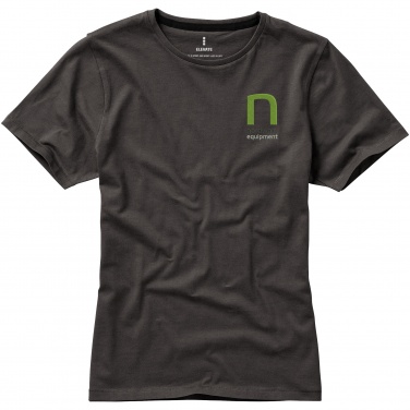 Logo trade promotional giveaway photo of: Nanaimo short sleeve ladies T-shirt, dark grey