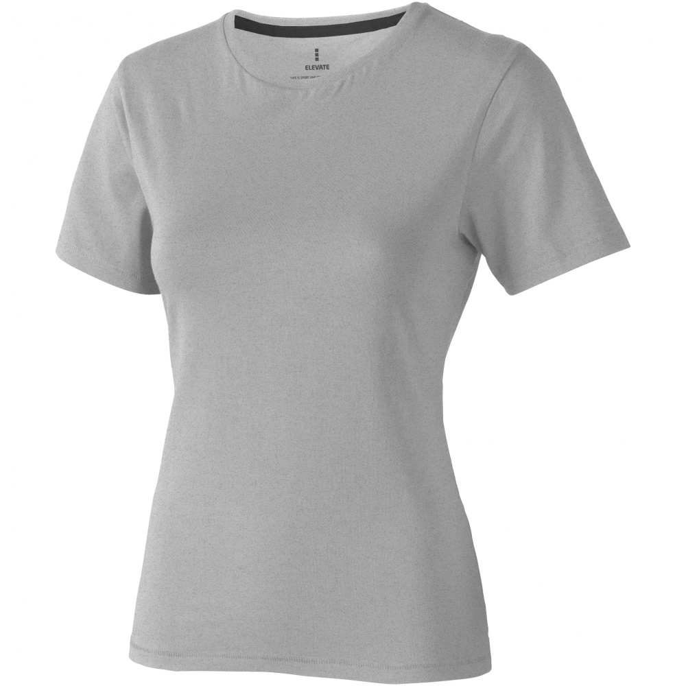 Logo trade corporate gifts picture of: Nanaimo short sleeve ladies T-shirt, grey