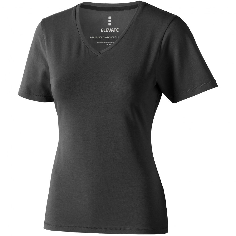 Logo trade promotional products image of: Kawartha short sleeve ladies T-shirt, dark grey