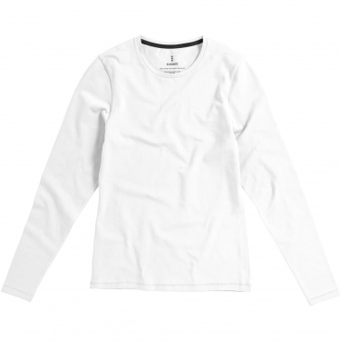 Logo trade corporate gifts image of: Ponoka long sleeve ladies T-shirt, white