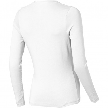 Logo trade promotional merchandise image of: Ponoka long sleeve ladies T-shirt, white