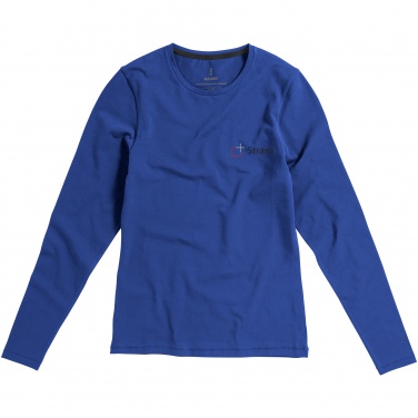 Logo trade promotional merchandise picture of: Ponoka long sleeve ladies T-shirt, blue