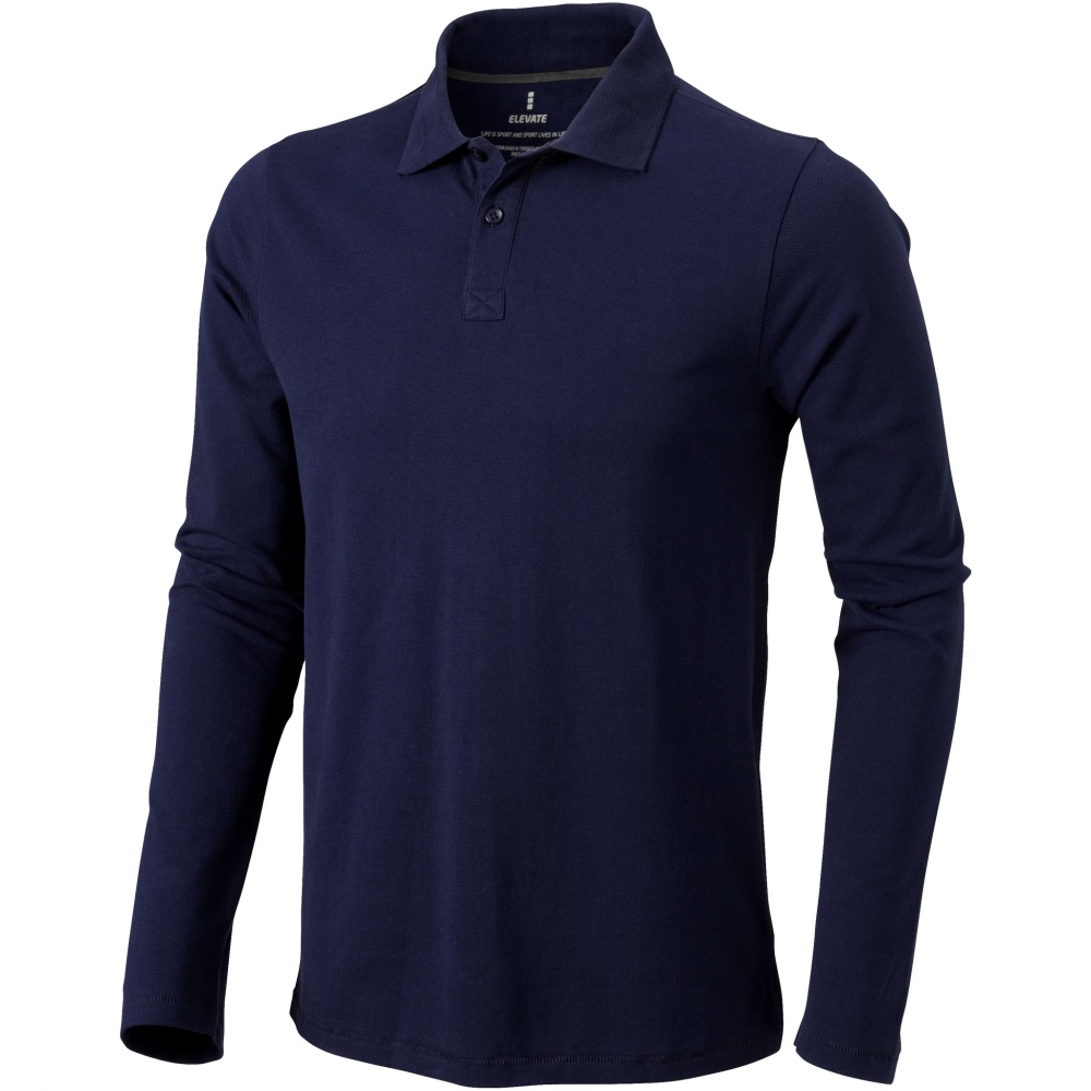 Logotrade promotional item image of: Oakville long sleeve polo navy