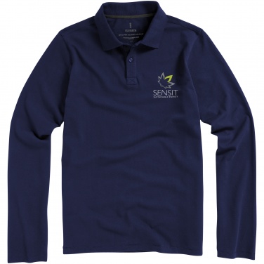 Logo trade business gifts image of: Oakville long sleeve polo navy