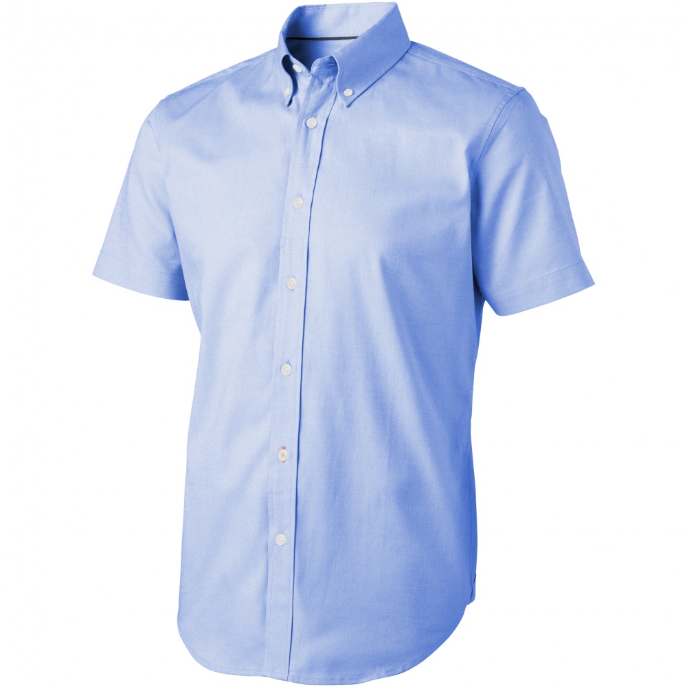 Logo trade promotional giveaway photo of: Manitoba short sleeve shirt, light blue