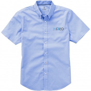 Logo trade advertising products image of: Manitoba short sleeve shirt, light blue