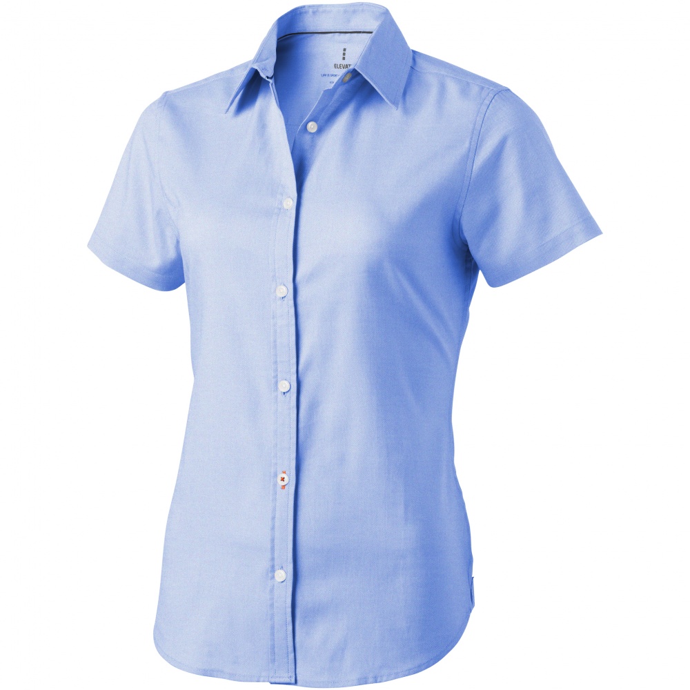 Logo trade promotional gift photo of: Manitoba short sleeve ladies shirt, light blue