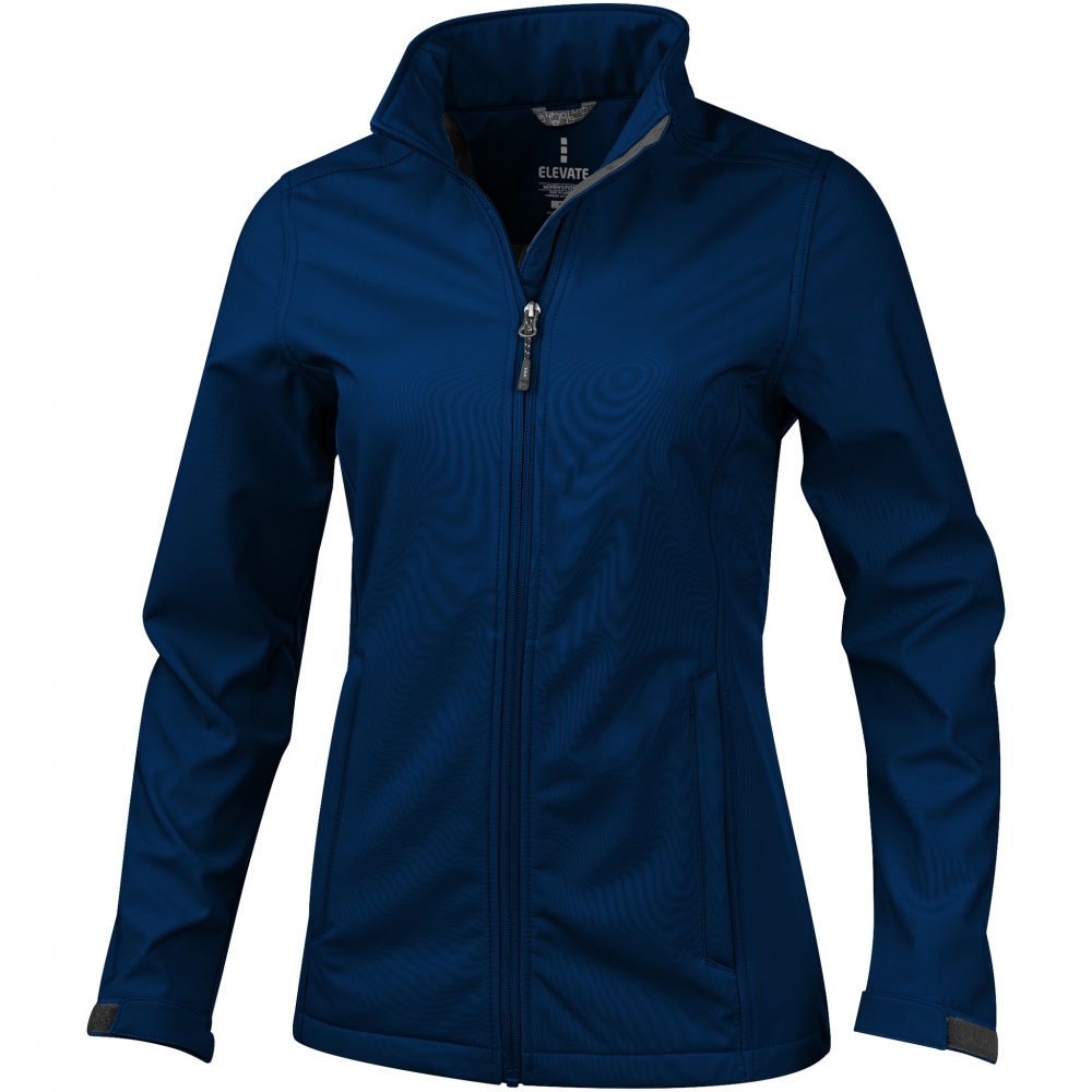 Logo trade advertising products picture of: Maxson softshell ladies jacket, dark blue