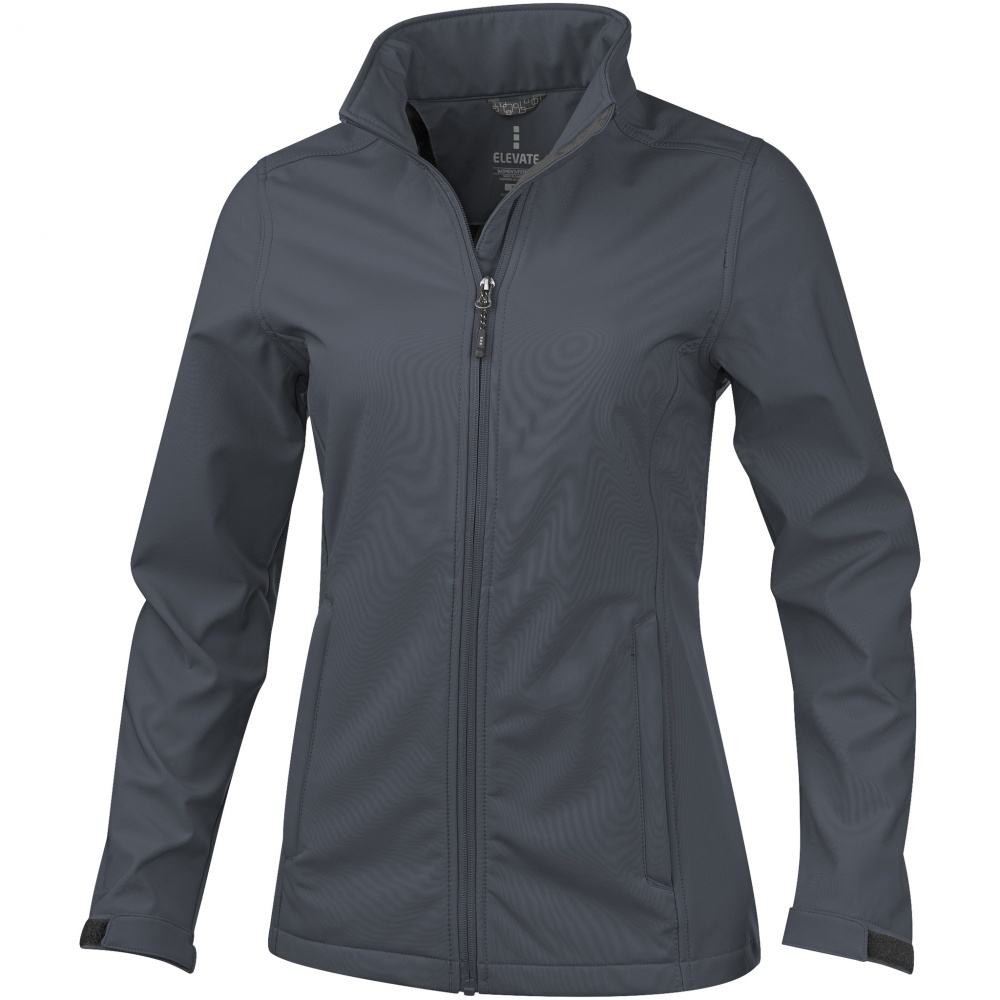 Logo trade promotional merchandise image of: Maxson softshell ladies jacket, grey