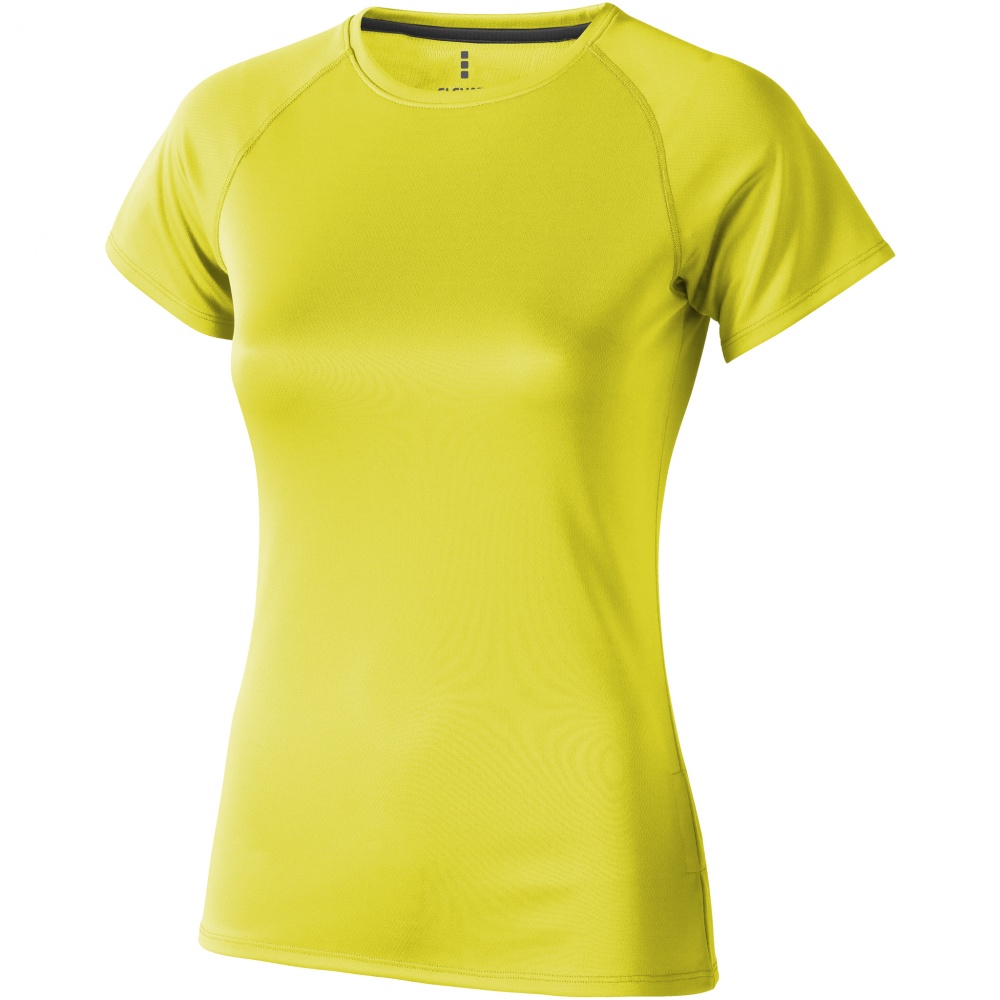 Logo trade advertising products image of: Niagara short sleeve ladies T-shirt, neon yellow