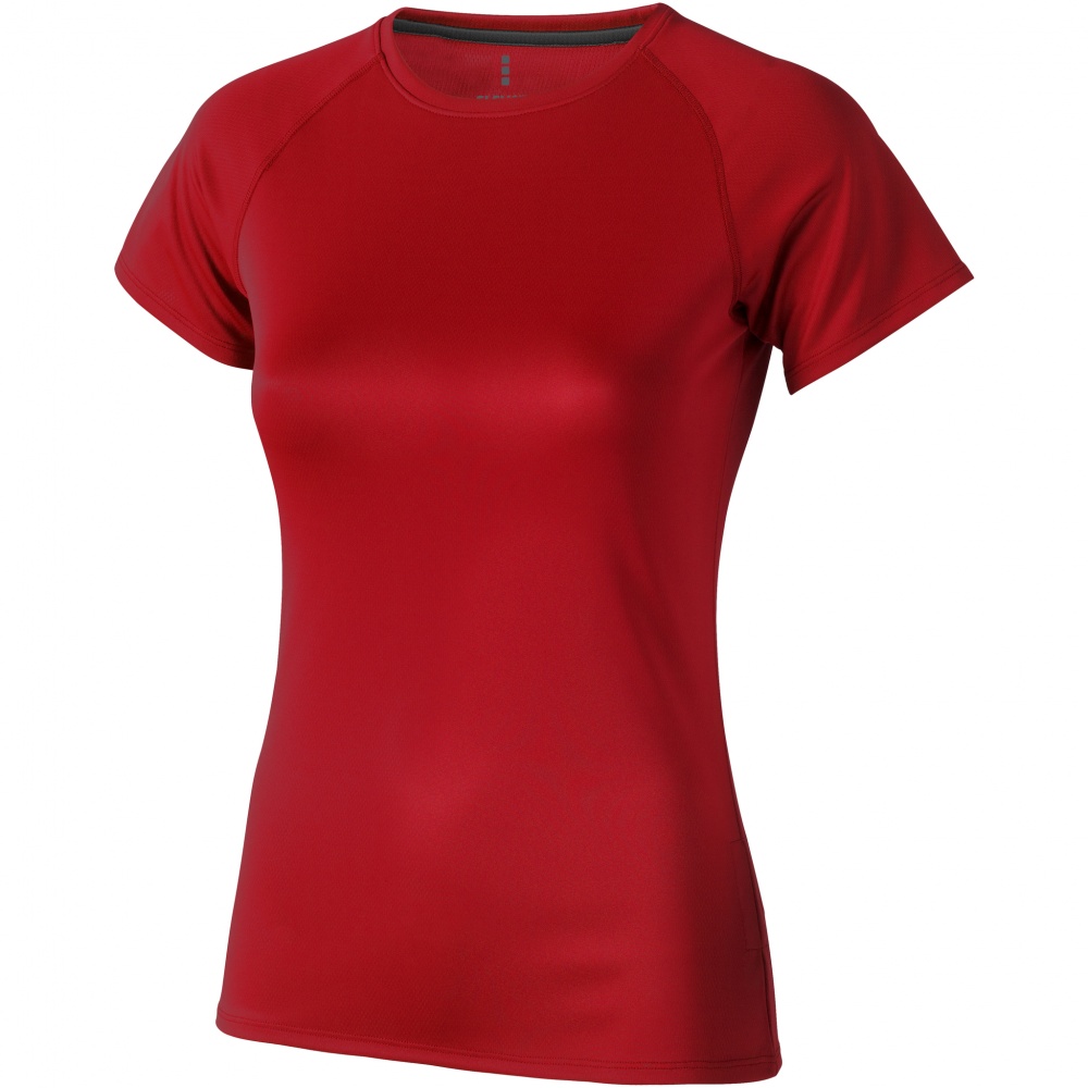 Logo trade promotional giveaways picture of: Niagara short sleeve ladies T-shirt, red