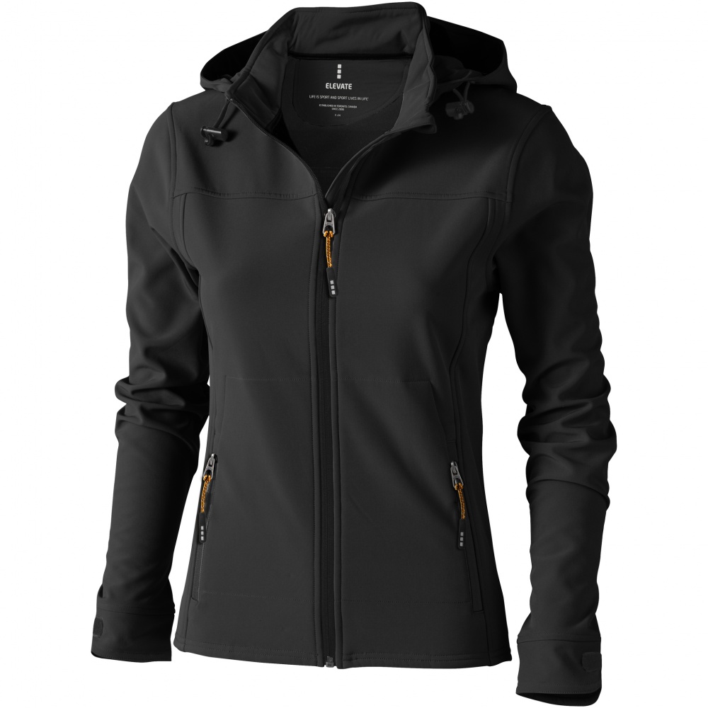 Logo trade promotional gifts picture of: Langley softshell ladies jacket, dark grey