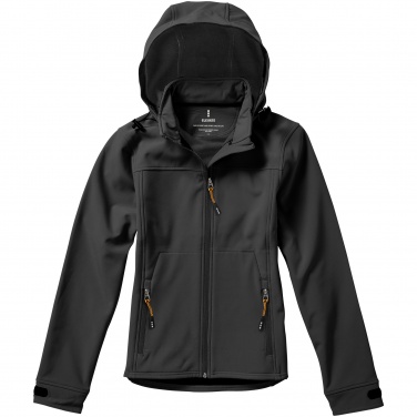 Logo trade promotional gift photo of: Langley softshell ladies jacket, dark grey