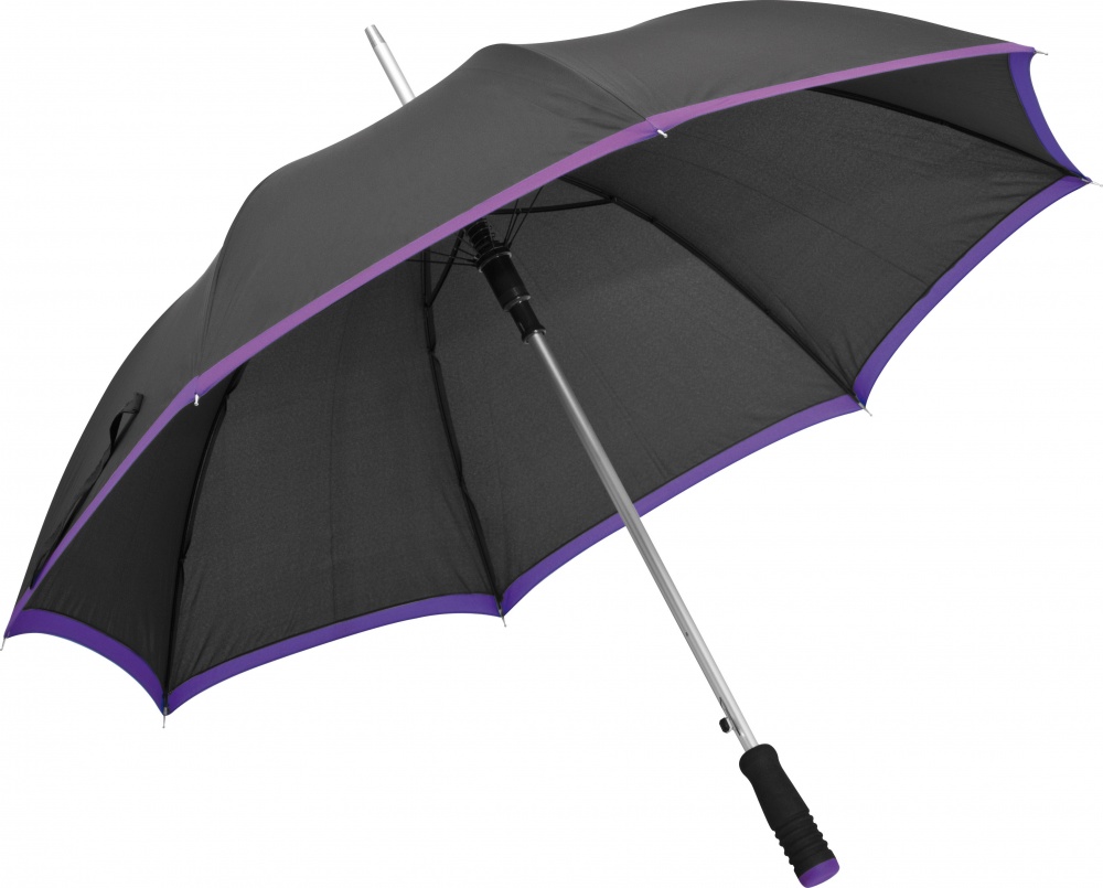 Logo trade promotional giveaways image of: Automatic umbrella with violet accent