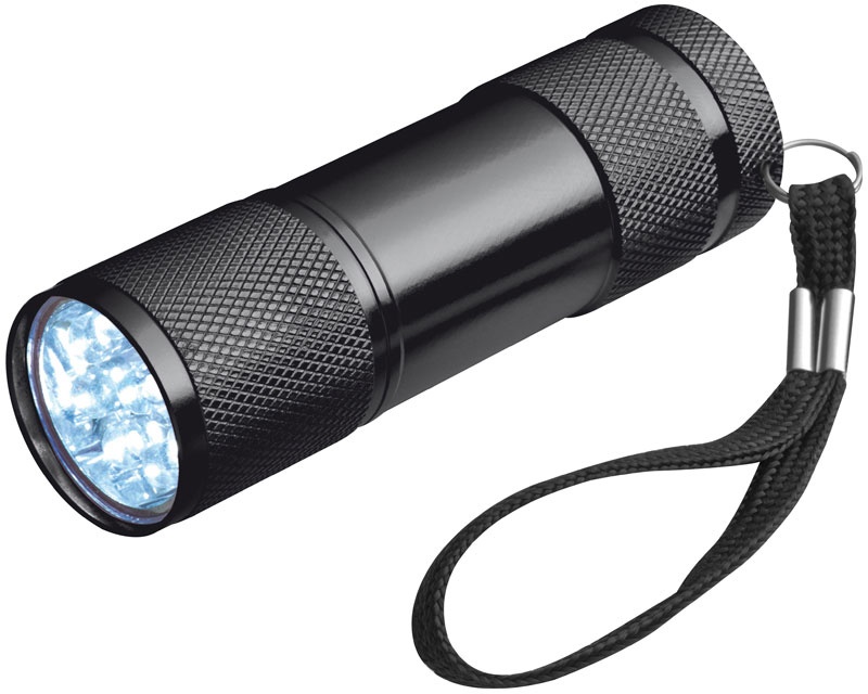 Logotrade promotional gift picture of: Flashlight 9 LED, black