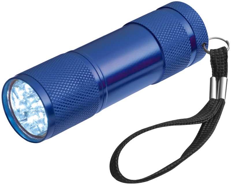 Logo trade promotional giveaway photo of: Flashlight 9 LED, blue