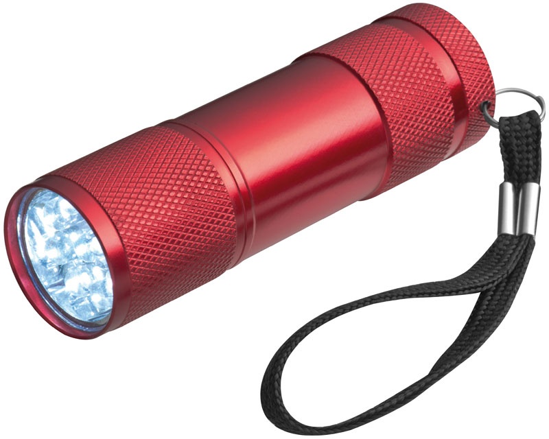 Logo trade advertising products picture of: Flashlight 9 LED, red