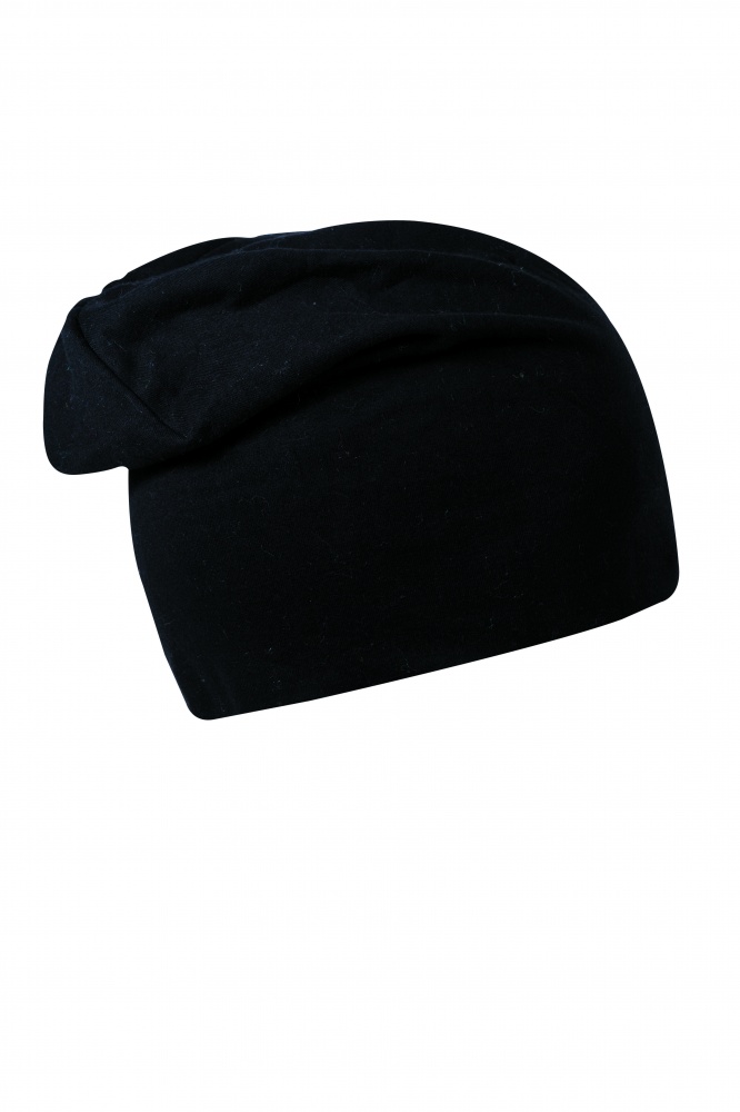 Logo trade promotional items image of: Beanie Long Jersey, black