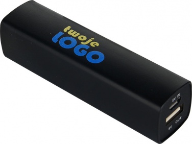 Logo trade corporate gifts picture of: Powerbank 2200 mAh with USB port in a box, Black