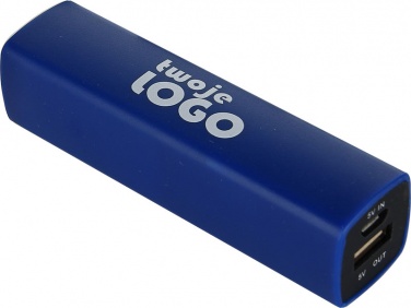 Logo trade promotional merchandise picture of: Powerbank 2200 mAh with USB port in a box, Blue