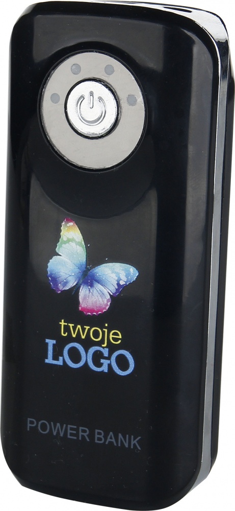 Logo trade promotional merchandise picture of: Powerbank 4000 mAh with USB port in a box, Black