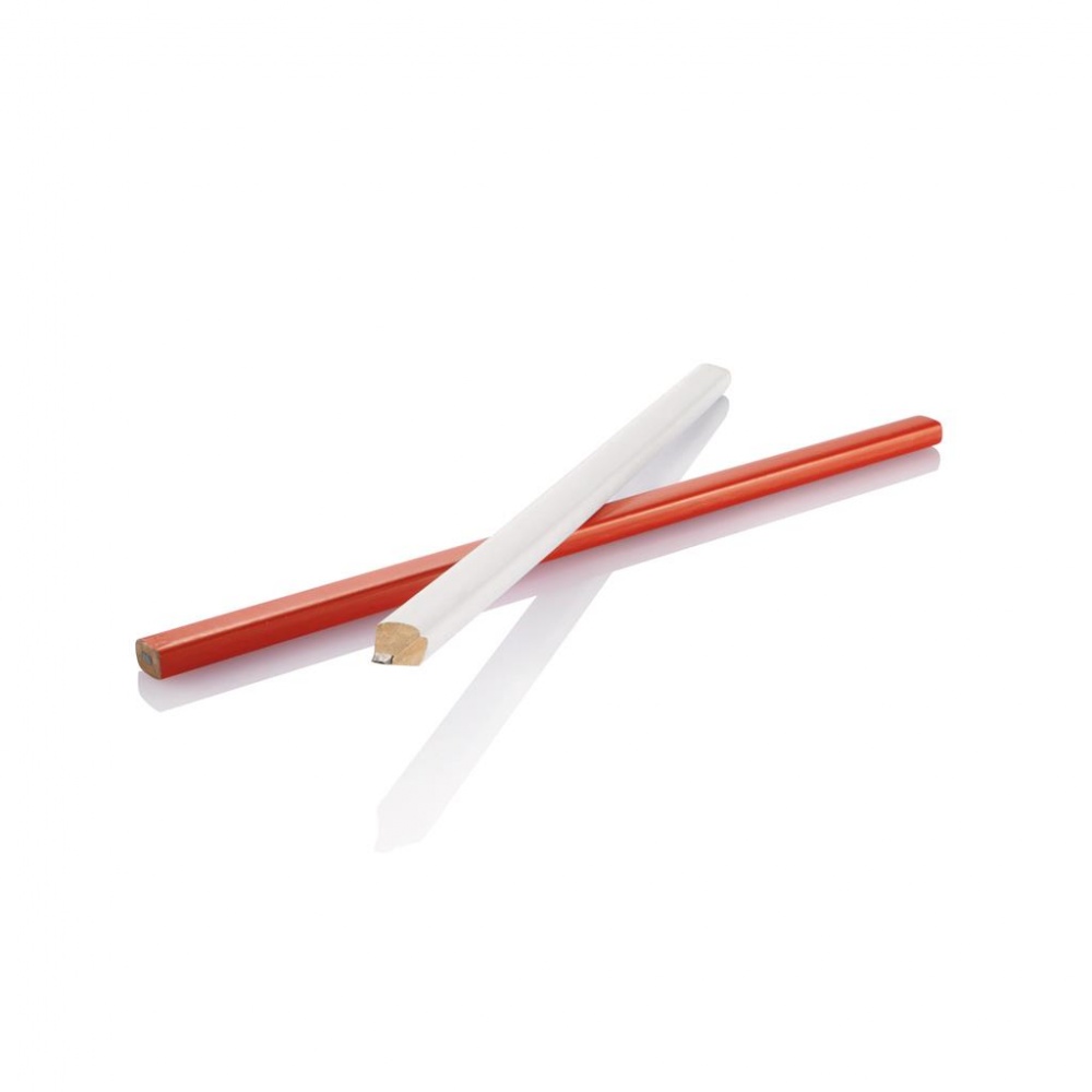 Logo trade advertising product photo of: 25cm wooden carpenter pencil, white