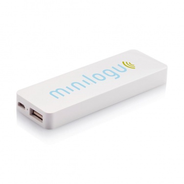 Logo trade corporate gift photo of: 2.500 mAh powerbank, white