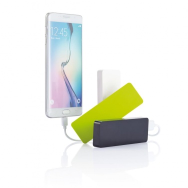 Logo trade promotional gift photo of: 2.500 mAh powerbank, white