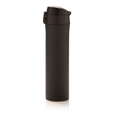 Logo trade promotional merchandise picture of: Easy lock vacuum flask, black/black